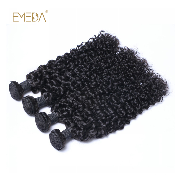 100 Real Human Remy Hair Curly Human Hair Weave Double Weft Machine Sewing Hair Bundle LM402